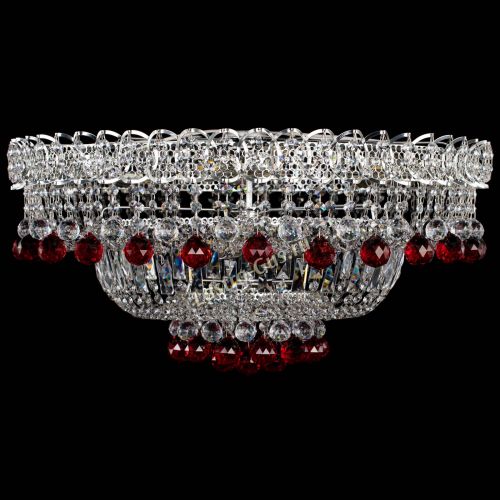 Люстра Хрустальный каскад №3 Шар красная в Саратове Гусь Хрустальный