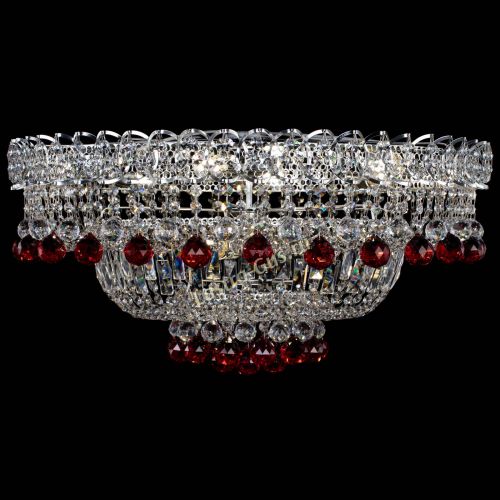 Люстра Хрустальный каскад №3 Шар красная в Саратове Гусь Хрустальный