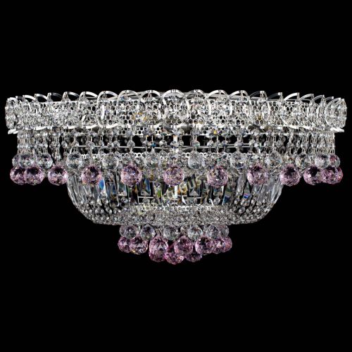 Люстра Хрустальный каскад №3 Шар розовая в Саратове Гусь Хрустальный