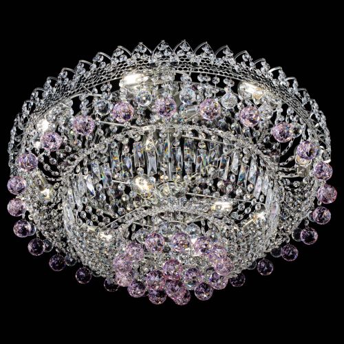 Люстра Хрустальный каскад №3 Шар розовая в Саратове Гусь Хрустальный