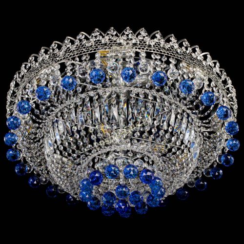 Люстра Хрустальный каскад №3 Шар синяя в Саратове Гусь Хрустальный