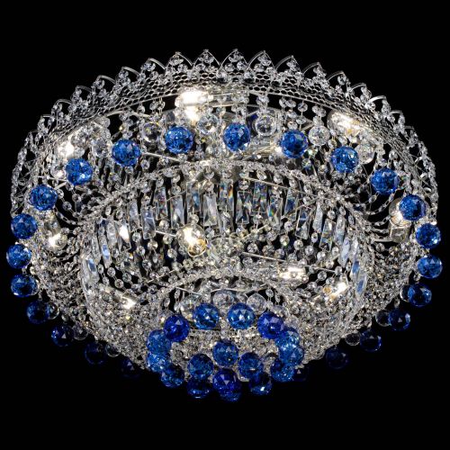 Люстра Хрустальный каскад №3 Шар синяя в Саратове Гусь Хрустальный