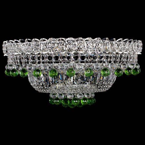 Люстра Хрустальный каскад №3 Шар зеленая в Саратове Гусь Хрустальный