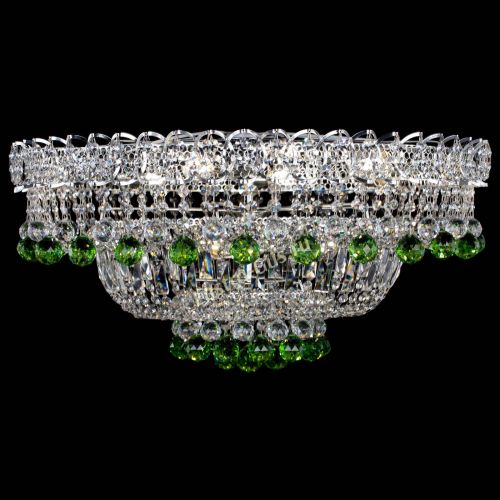 Люстра Хрустальный каскад №3 Шар зеленая в Саратове Гусь Хрустальный