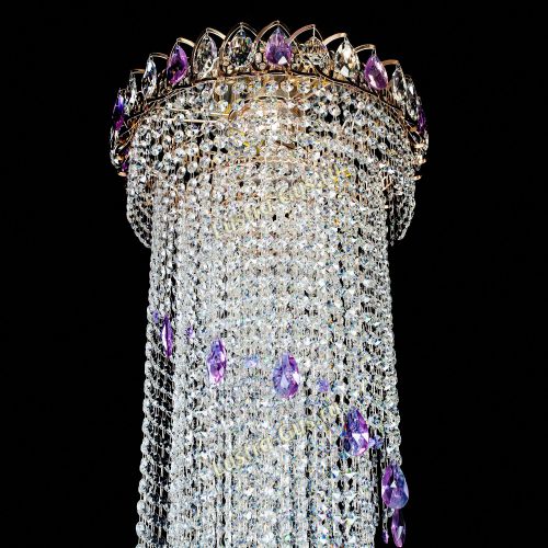 Люстра Хрустальный Каскад №5 фиолетовый в Саратове Гусь Хрустальный