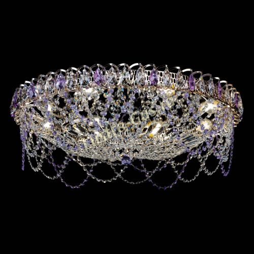 Люстра Каскад Ажур 700 мм фиолетовый в Саратове Гусь Хрустальный
