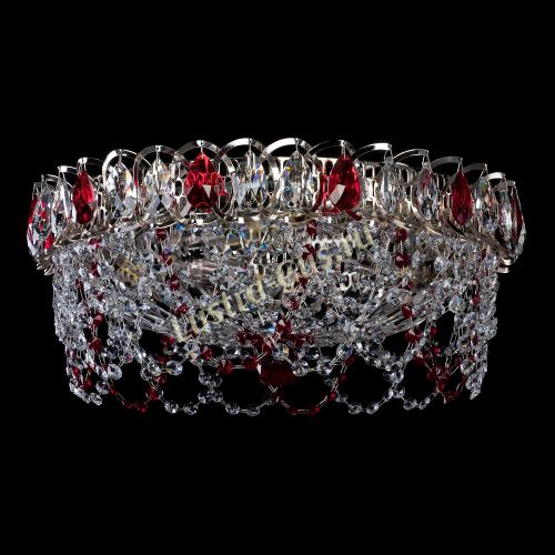 Люстра Хрустальный Каскад Ажур красный в Саратове Гусь Хрустальный