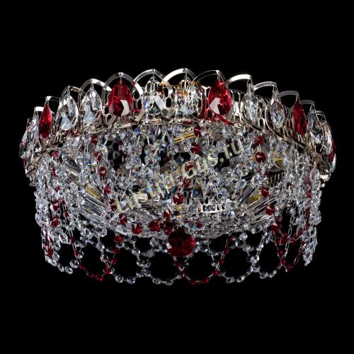 Люстра Хрустальный Каскад Ажур красный в Саратове Гусь Хрустальный