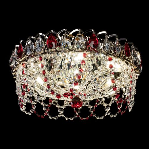 Люстра Хрустальный Каскад Ажур красный в Саратове Гусь Хрустальный