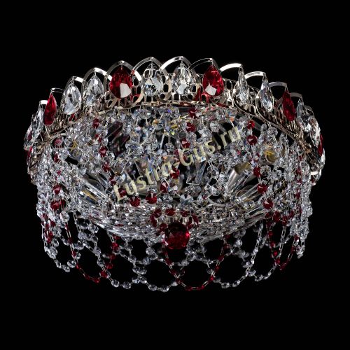 Люстра Хрустальный Каскад Ажур красный в Саратове Гусь Хрустальный