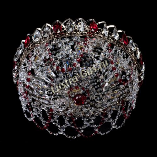Люстра Хрустальный Каскад Ажур красный в Саратове Гусь Хрустальный