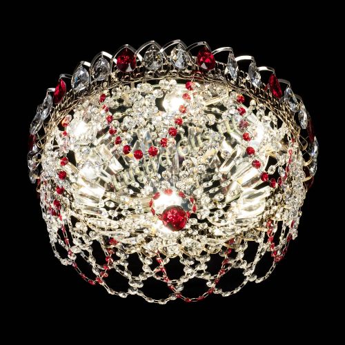 Люстра Хрустальный Каскад Ажур красный в Саратове Гусь Хрустальный