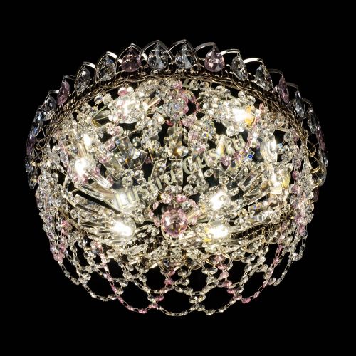 Люстра Хрустальный Каскад Ажур розовый в Саратове Гусь Хрустальный