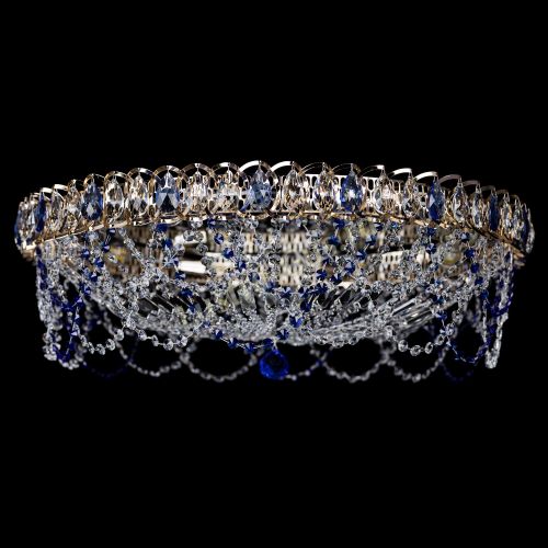 Люстра Каскад Ажур 700 мм синий в Саратове Гусь Хрустальный