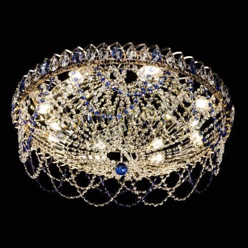 Люстра Каскад Ажур 700 мм синий в Саратове Гусь Хрустальный