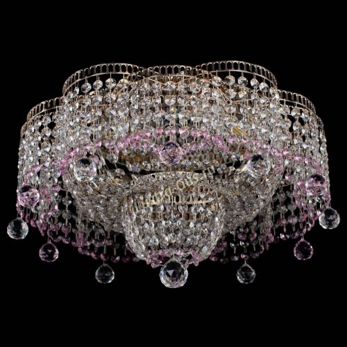 Люстра Камелия №4 розовая в Саратове Гусь Хрустальный