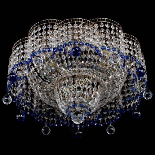 Люстра Камелия №4 синяя в Саратове Гусь Хрустальный