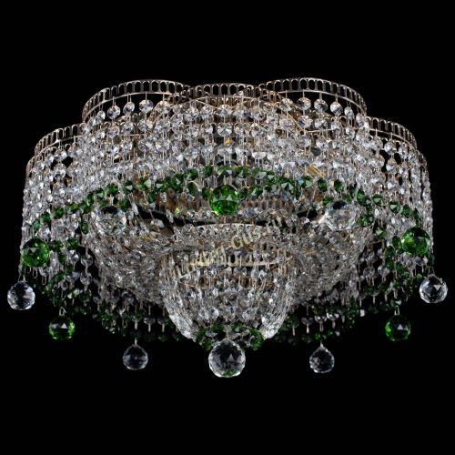 Люстра Камелия №4 зеленая в Саратове Гусь Хрустальный