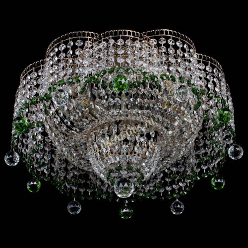 Люстра Камелия №4 зеленая в Саратове Гусь Хрустальный