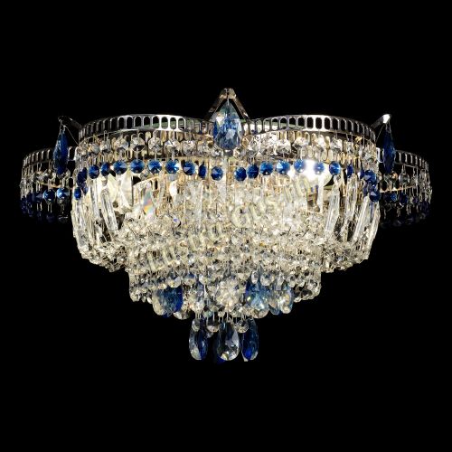 Люстра Камея №1 - 3 лампы синяя в Саратове Гусь Хрустальный