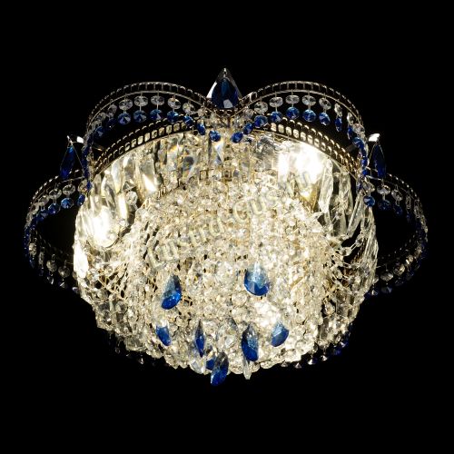 Люстра Камея №1 - 3 лампы синяя в Саратове Гусь Хрустальный