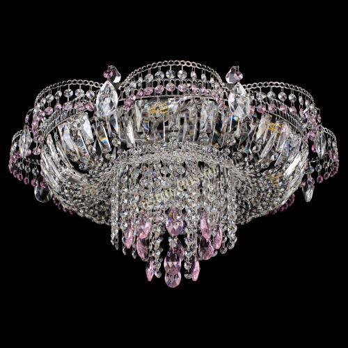 Люстра Камея №1 розовая в Саратове Гусь Хрустальный