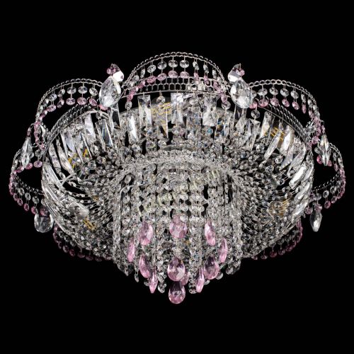 Люстра Камея №1 розовая в Саратове Гусь Хрустальный