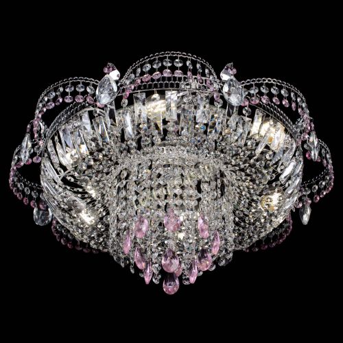Люстра Камея №1 розовая в Саратове Гусь Хрустальный