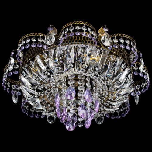 Люстра Камея №4 под бронзу фиолетовая в Саратове Гусь Хрустальный