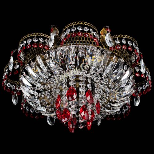 Люстра Камея №4 под бронзу красная в Саратове Гусь Хрустальный