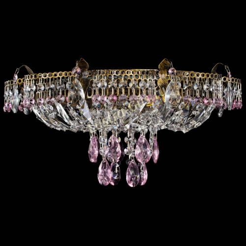 Люстра Камея №4 под бронзу розовая в Саратове Гусь Хрустальный