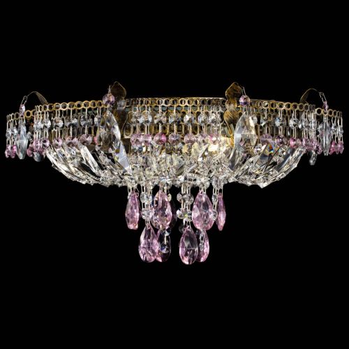 Люстра Камея №4 под бронзу розовая в Саратове Гусь Хрустальный