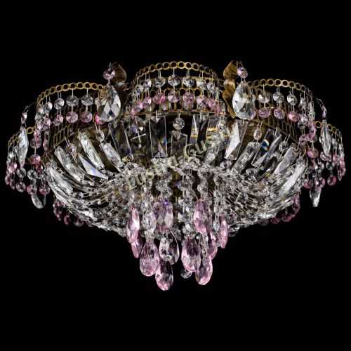 Люстра Камея №4 под бронзу розовая в Саратове Гусь Хрустальный