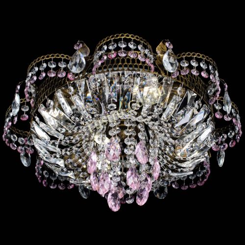 Люстра Камея №4 под бронзу розовая в Саратове Гусь Хрустальный