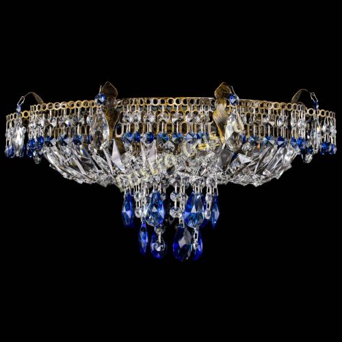 Люстра Камея №4 под бронзу синяя в Саратове Гусь Хрустальный