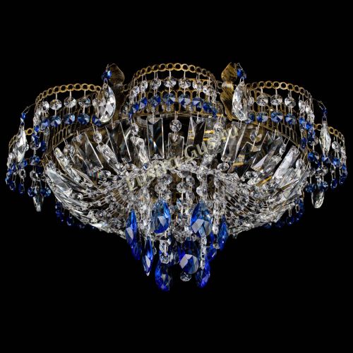 Люстра Камея №4 под бронзу синяя в Саратове Гусь Хрустальный