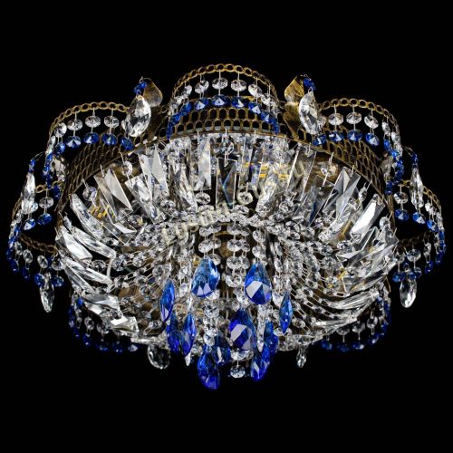 Люстра Камея №4 под бронзу синяя в Саратове Гусь Хрустальный