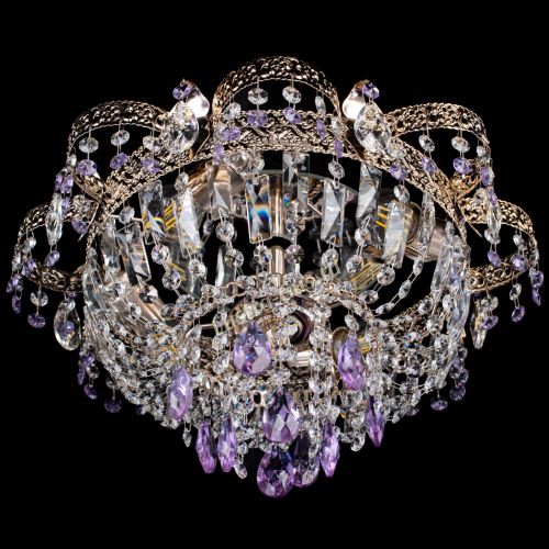 Люстра Камея Флора №4 фиолетовая в Саратове Гусь Хрустальный