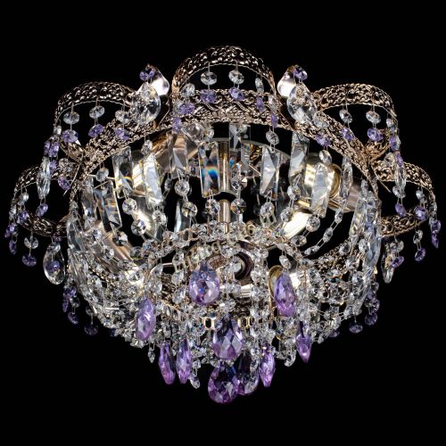 Люстра Камея Флора №4 фиолетовая в Саратове Гусь Хрустальный