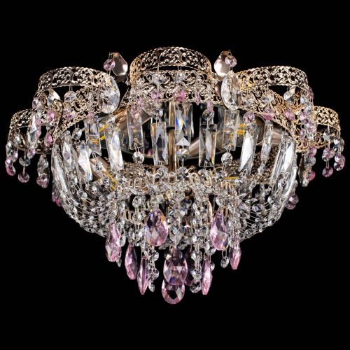 Люстра Камея Флора №4 розовая в Саратове Гусь Хрустальный