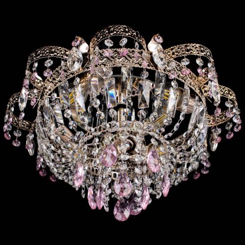 Люстра Камея Флора №4 розовая в Саратове Гусь Хрустальный