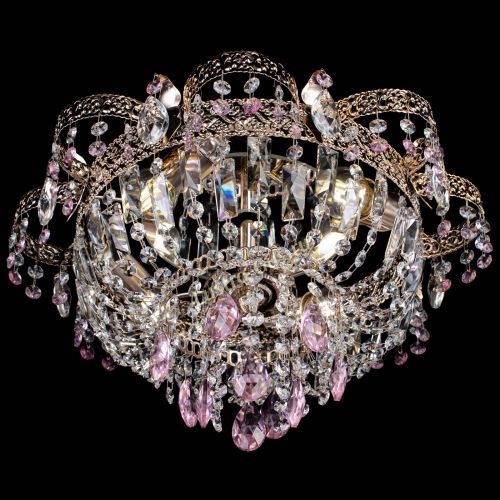 Люстра Камея Флора №4 розовая в Саратове Гусь Хрустальный