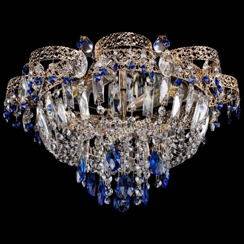 Люстра Камея Флора №4 синяя в Саратове Гусь Хрустальный