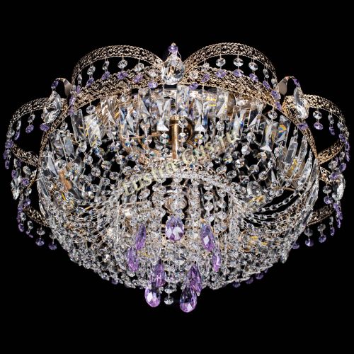 Люстра Камея Флора Журавлик №6 фиолетовая в Саратове Гусь Хрустальный