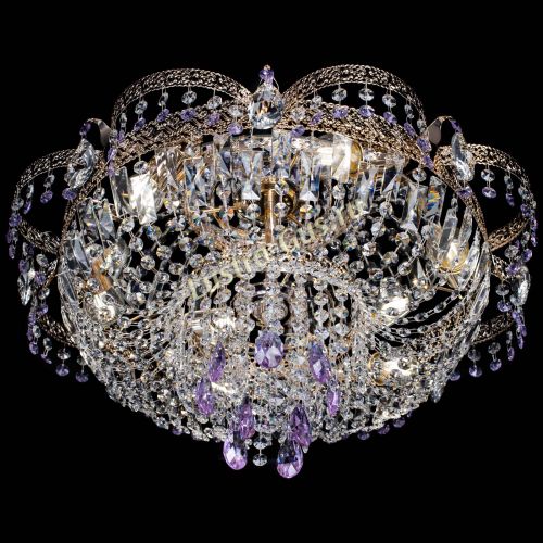 Люстра Камея Флора Журавлик №6 фиолетовая в Саратове Гусь Хрустальный