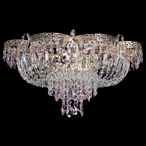 Люстра Камея Флора Журавлик №6 розовая в Саратове Гусь Хрустальный