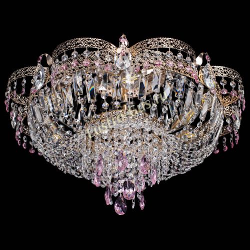 Люстра Камея Флора Журавлик №6 розовая в Саратове Гусь Хрустальный