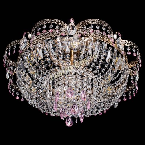 Люстра Камея Флора Журавлик №6 розовая в Саратове Гусь Хрустальный