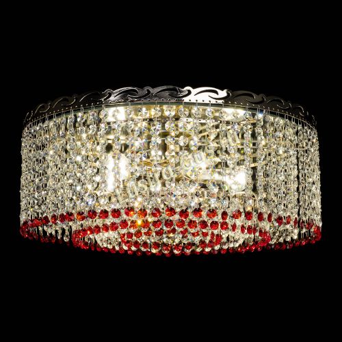 Люстра Капель оптикон №2 красная в Саратове Гусь Хрустальный