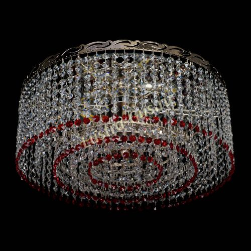 Люстра Капель оптикон №2 красная в Саратове Гусь Хрустальный